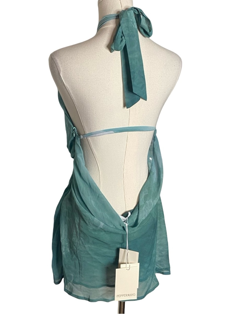 Peppermayo Oceans Away Deep Cowl Mini Dress Green Tie Dye NWT
S US 4 - Picture 12 of 15
